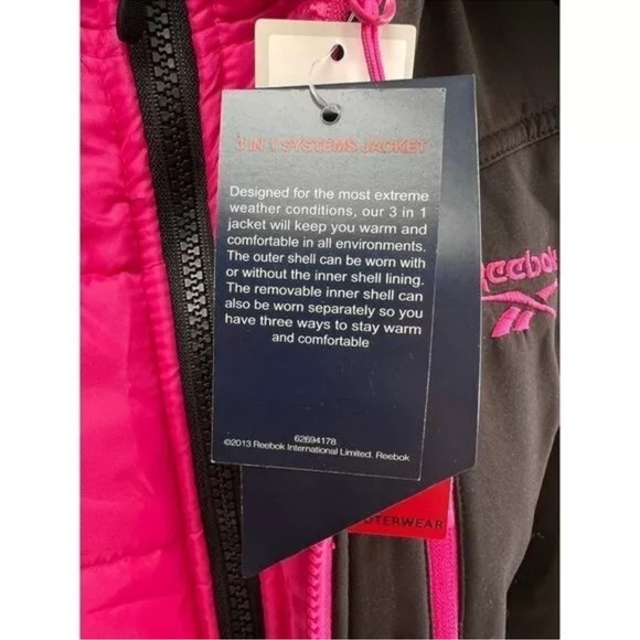 NWT Reebok Heavyweight 3-In-1 System Jacket 10-12 - Picture 12 of 14